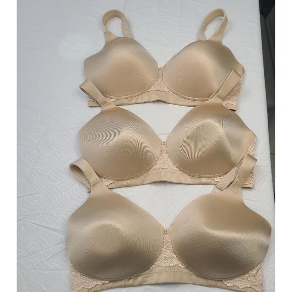 Vanity Fair Women Full Figure Beauty Back Bra Wire Free 38DD SET OF 3 - Picture 1 of 4